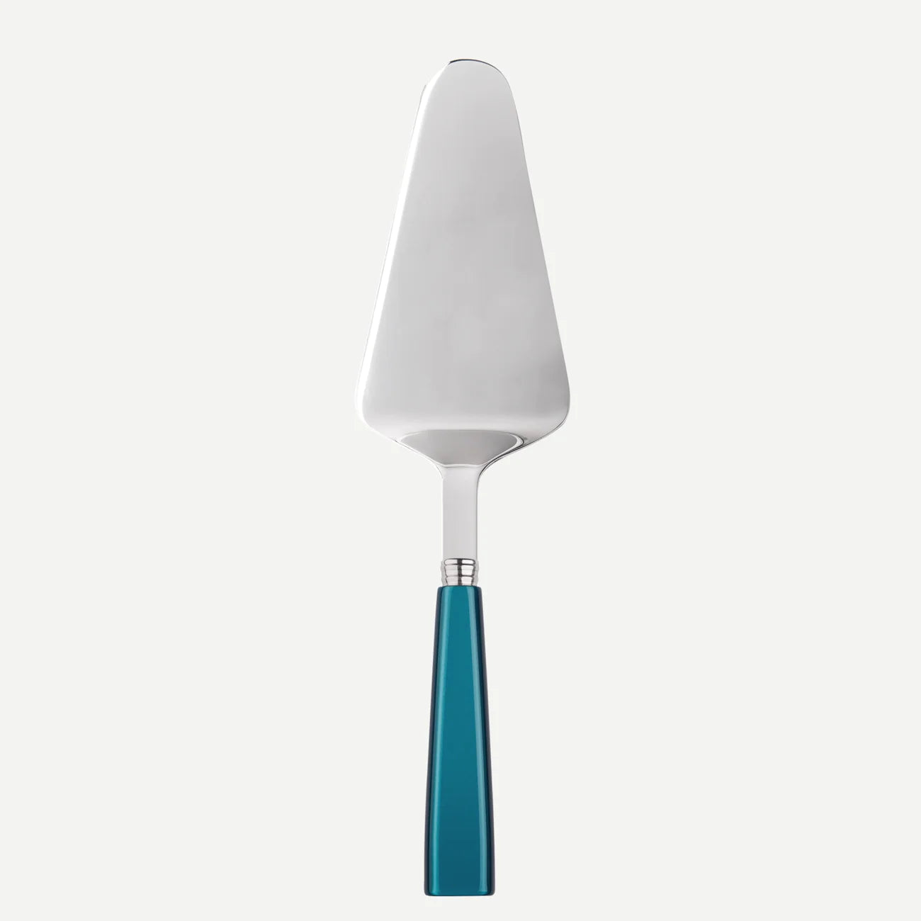 A sabre Paris tart slicer with a bright turquoise handle.