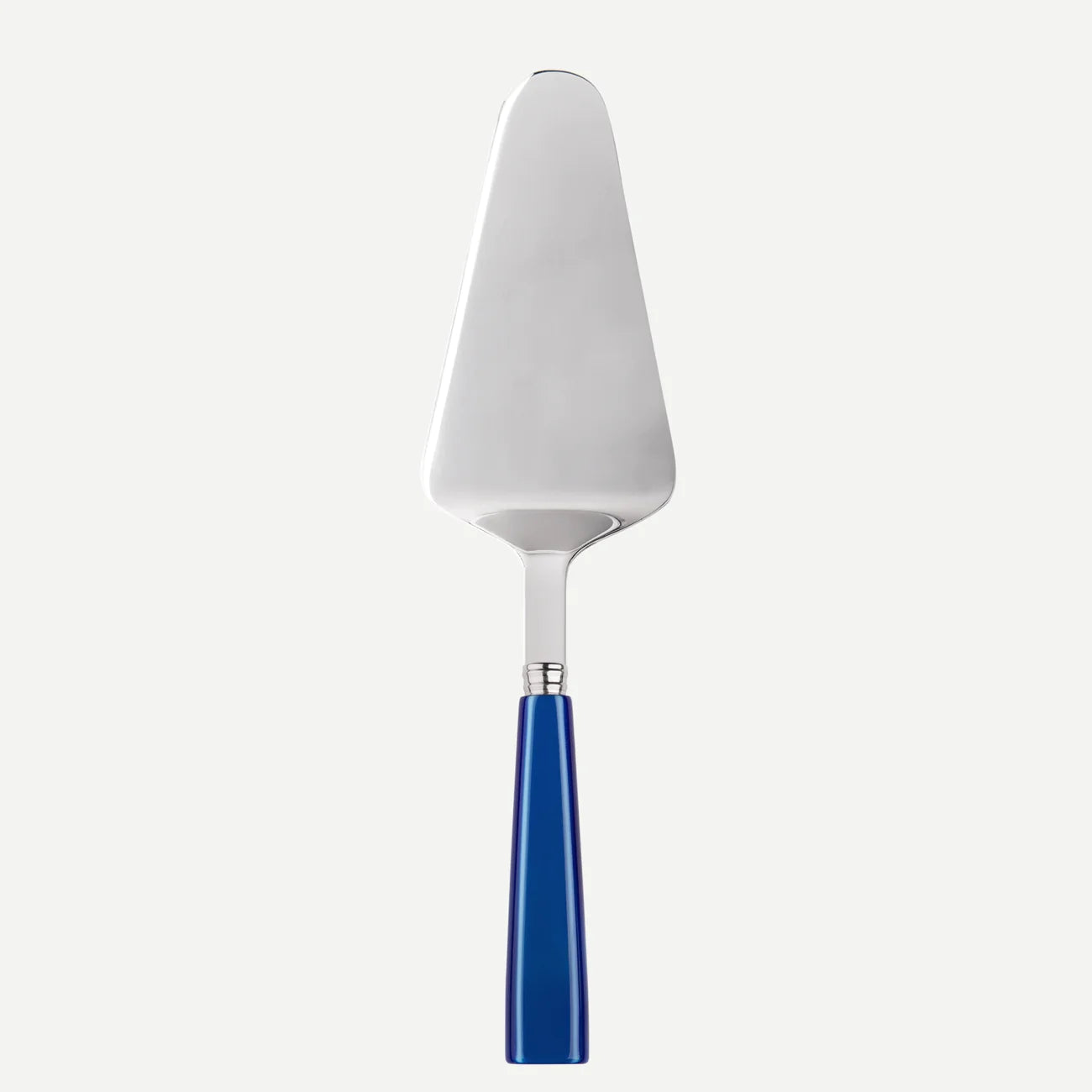 A sabre Paris tart slicer with a bright lapis blue handle.