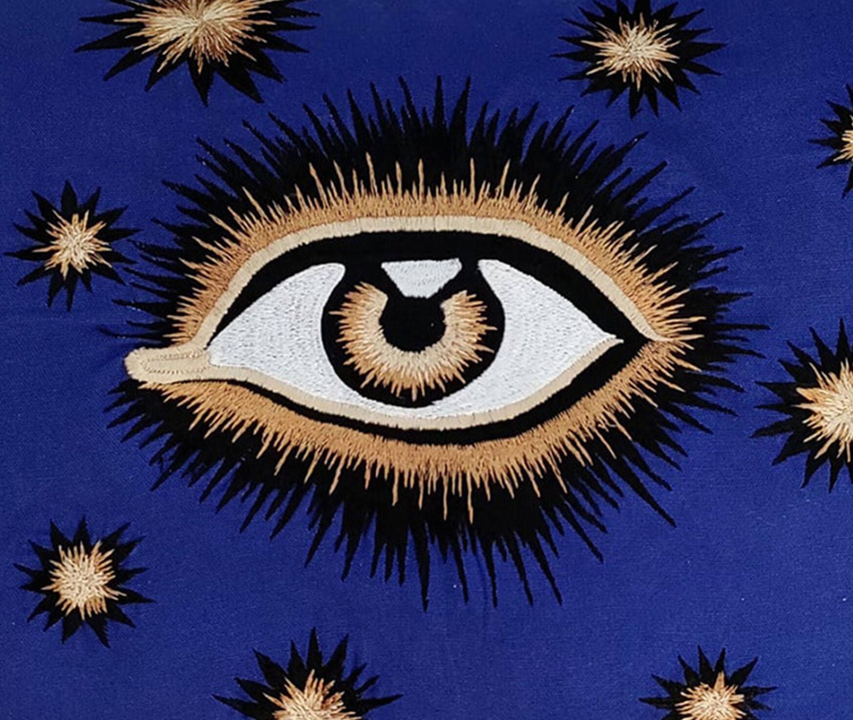 Hand Embroidered Eye Cushion - Blue