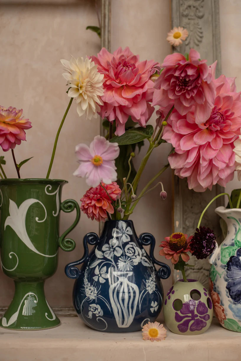 Too Hot to Handle Vase, Midnight Blue