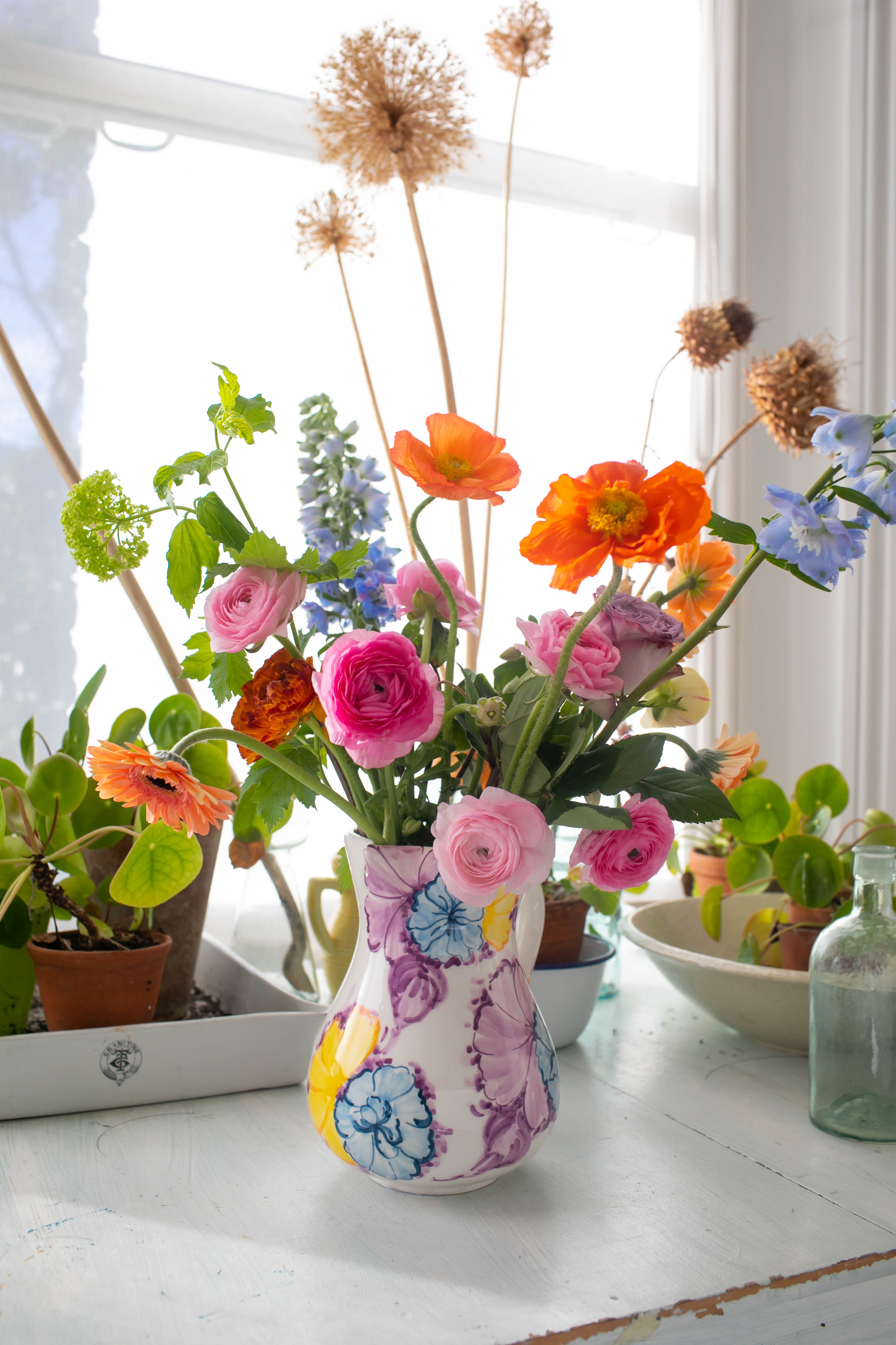 Jughead Jug, Floral Watercolour