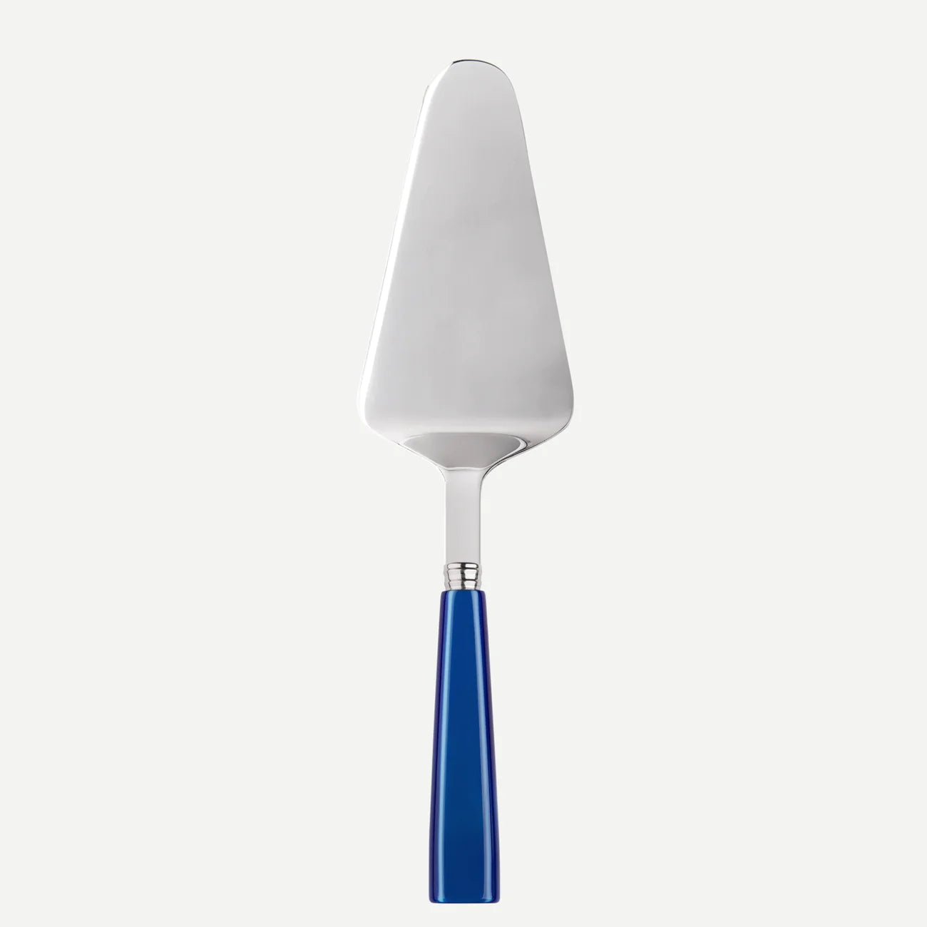 A sabre Paris tart slicer with a bright lapis blue handle. 