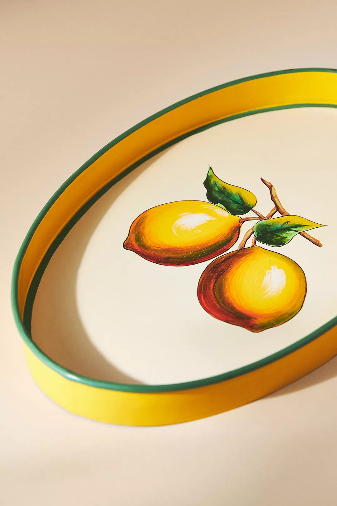 Hand-painted Iron Tray – Lemons